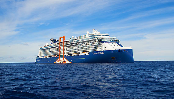 Celebrity Edge during her shakedown cruise to The Bahamas